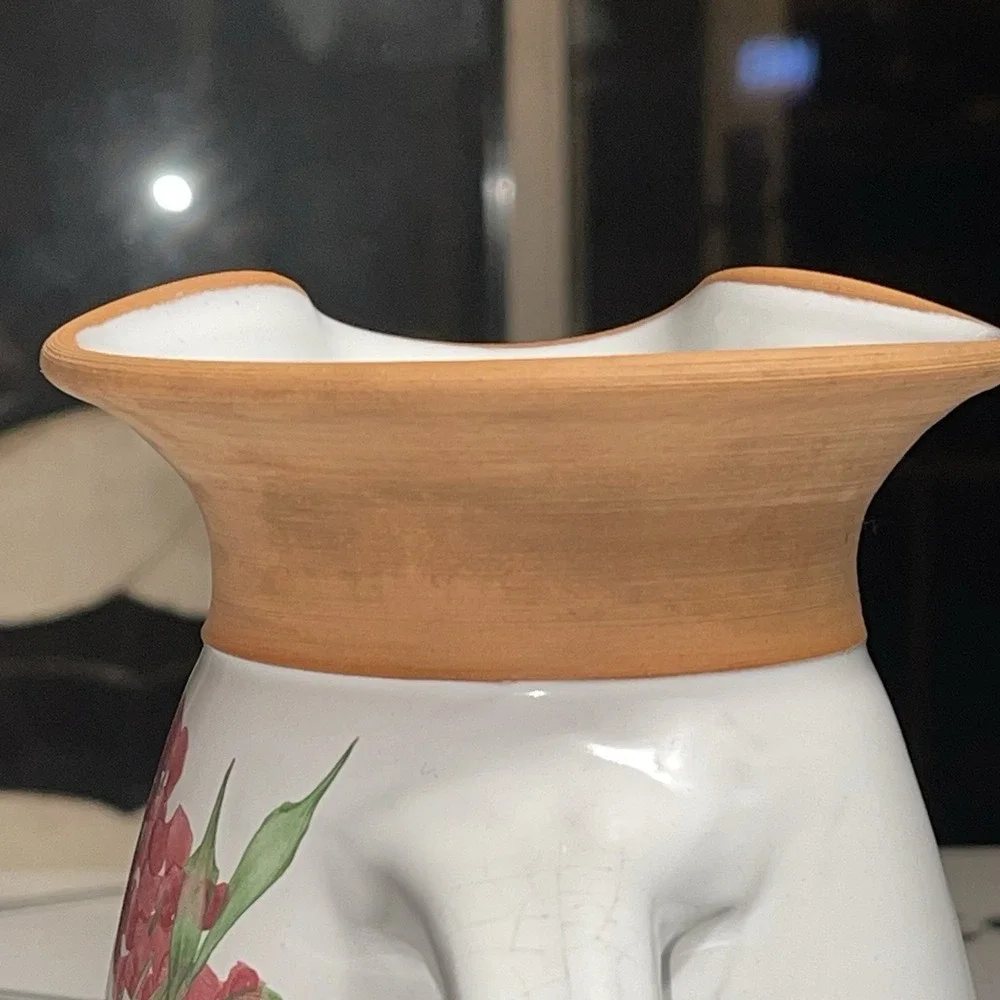 Vintage Emerson Creek Pottery Pitcher Vase Floral Flower Bedford‎ VA
